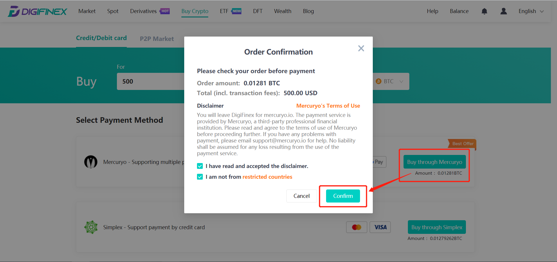 Credit Card】- Mercuryo Credit Card Purchase Guide – DigiFinex Help Center